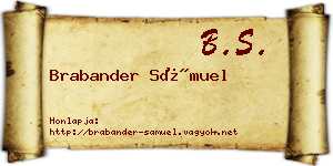 Brabander Sámuel névjegykártya
